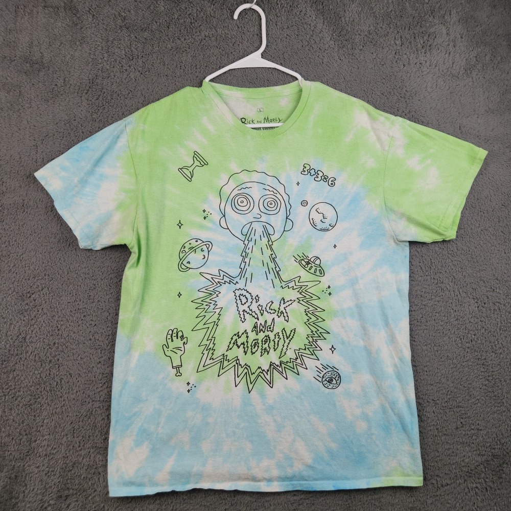 Rick & Morty Cartoon Network T-Shirt Tie Dye Men's Size Large Ripple Junction